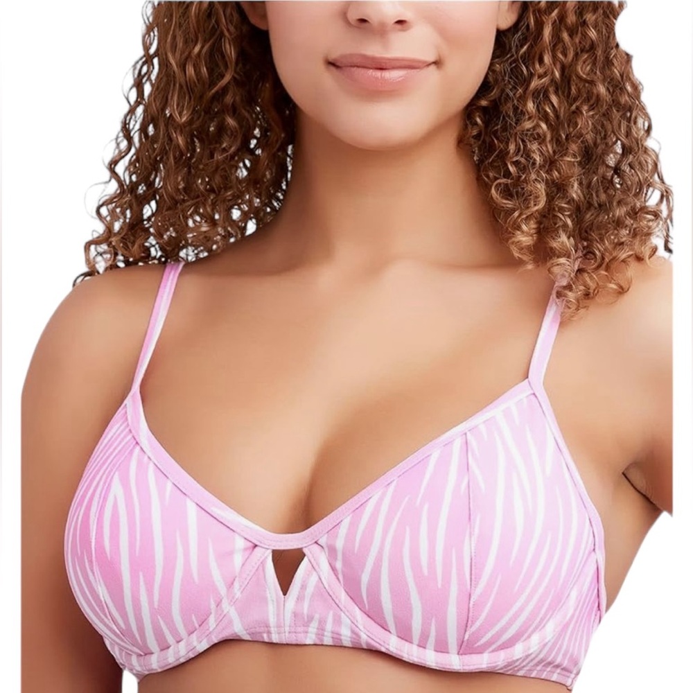 BCBGeneration  Pink Zebra Bathing Suit Top Size Medium